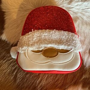 Bath & Body Works Santa Claus Red Glitter Bag Makeup Cosmetic Sparkle